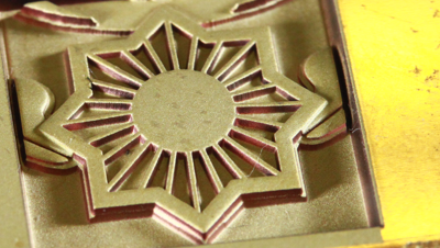 Пример обработки на лазерном оборудовании - 3D гравировка латуни